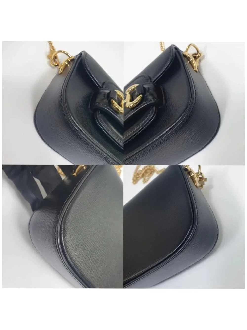 Authentic Gucci Horsebit 1955 Mini Chain Crossbody Black Leather